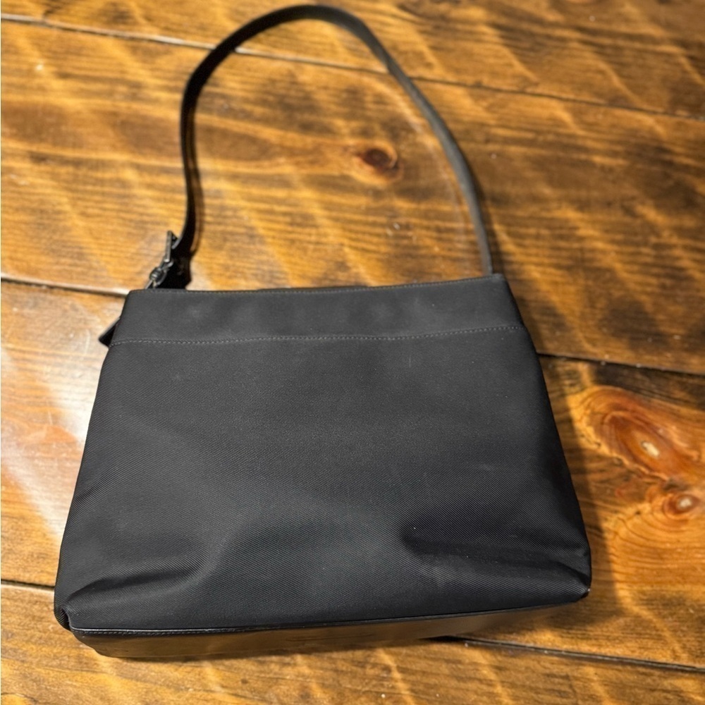 Coach Mercer Nylon & Leather Shoulder bag Blackl. Authentic